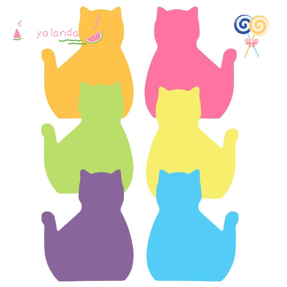 Bộ 12 Miếng Dán Ghi Chú Tự Dính Hình Mèo Dễ Thương Sáng Tạo