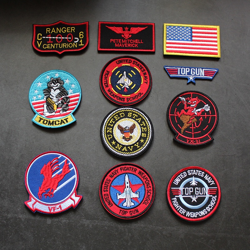 Miếng Dán Trang Trí Cánh Tay Phong Cách Quân Đội Zhuangzhi Lingyun VF1 Pilot Fighter TOPGUN Zhuangzhi Lingyun