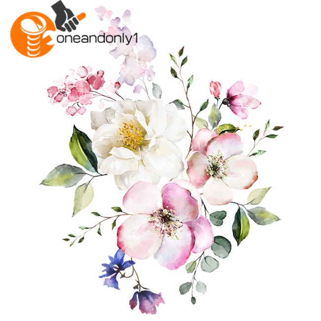 Sticker Dán Toilet Họa Tiết Hoa Hiện Đại Tự Dính Trang Trí Phòng Tắm