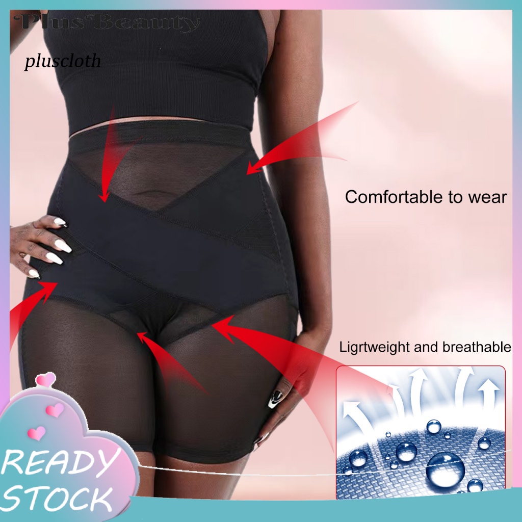 < Plusclothing > Quần Lót Spandex Lưng Cao Định Hình Eo Thon Gọn Gợi Cảm Thoải Mái Thoáng Khí Cho Nữ