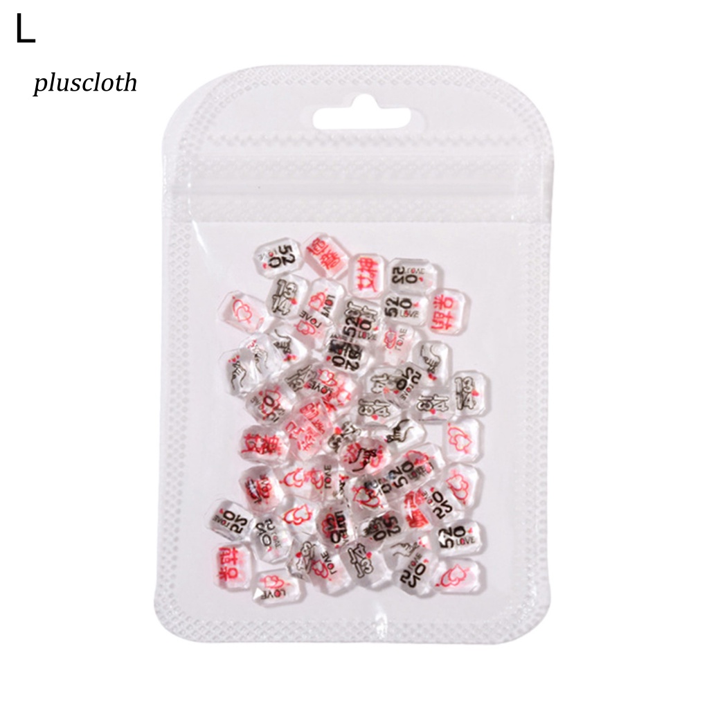 Set 50 Phụ Kiện Trang Trí Móng Tay Nghệ Thuật Bằng Resin Họa Tiết Nhân Vật Trung Hoa Sáng Tạo DIY