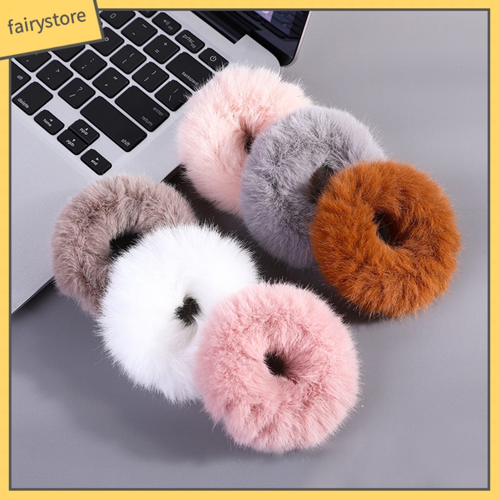 Dây Buộc Tóc Hình Bánh Donut Độ Co Giãn Cao Cho Nữ