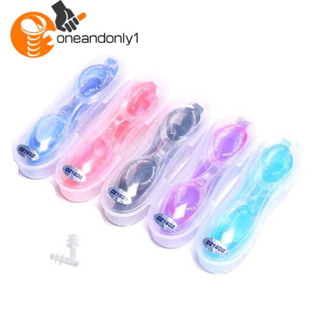 Kính Bơi Hd Chống Sương Mù Chống Thấm Nước Kèm Bịt Tai (Màu Sắc Ngẫu Nhiên)