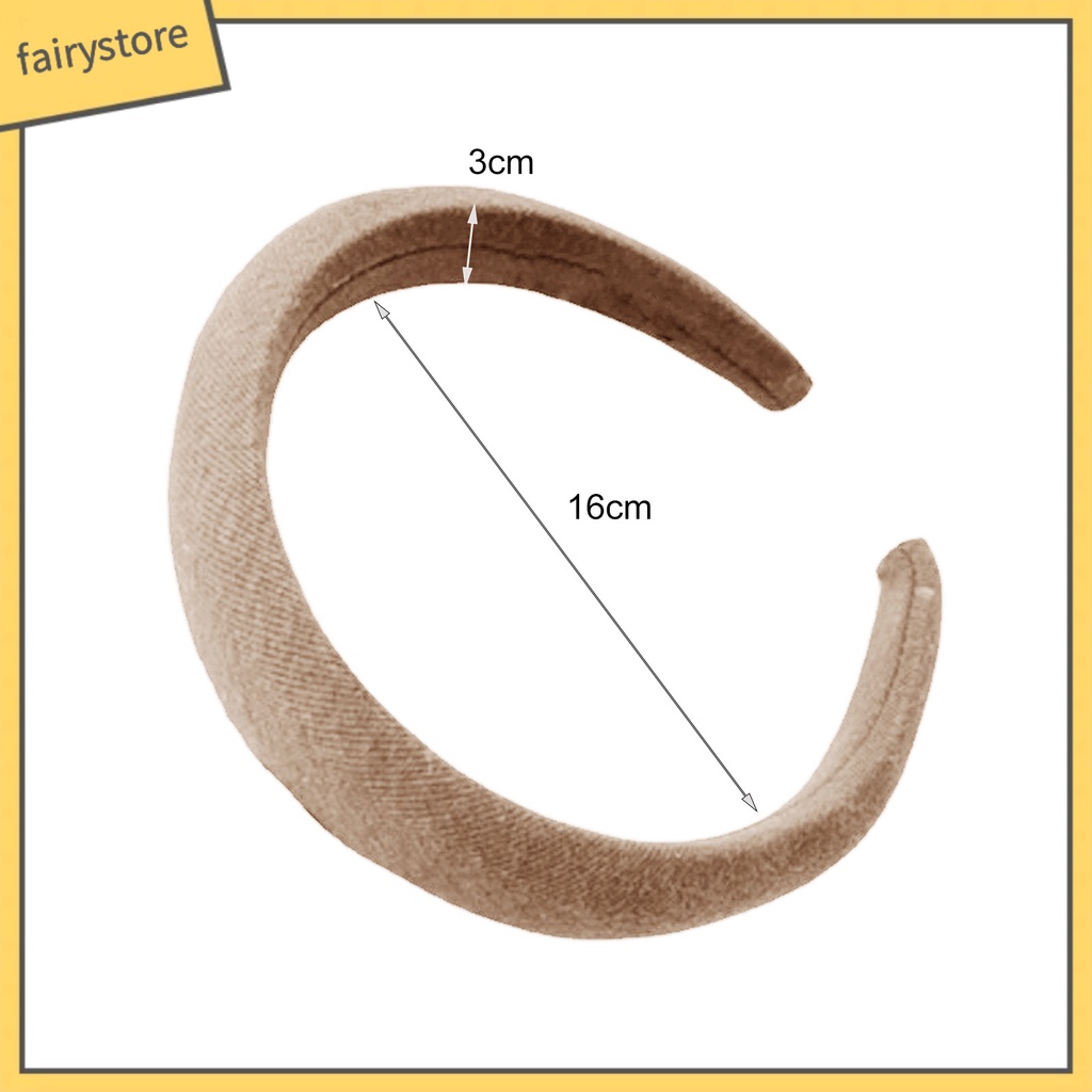 Băng Đô Cài Tóc Bản Rộng Bằng Xốp Co Giãn Tốt Màu Trơn Đơn Giản