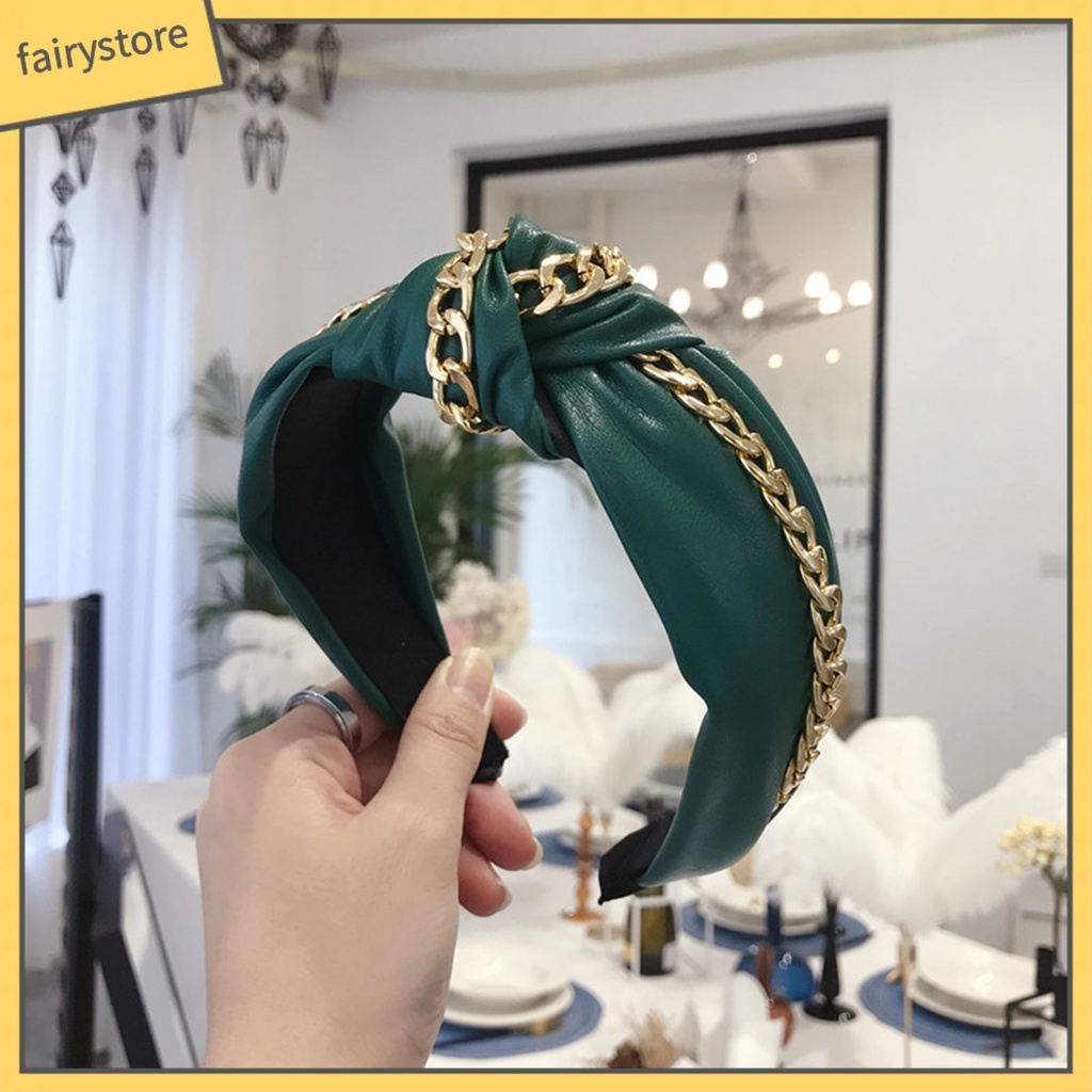 Băng Đô Dây Xích Thắt Nút Bằng Hợp Kim Giả Da Chống Trượt [FRO] Duyên Dáng Cho Dating