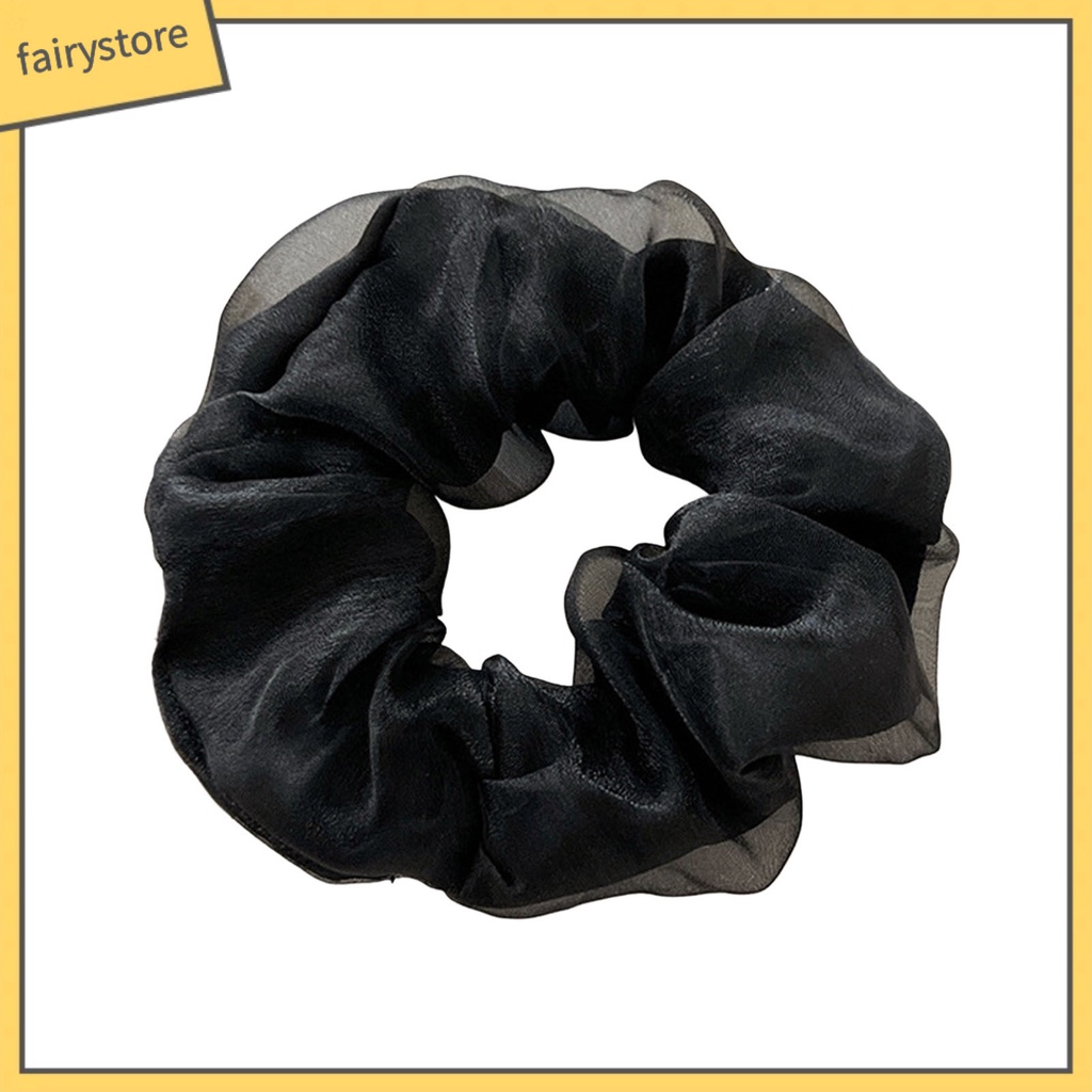 Dây Buộc Tóc Hai Lớp Mềm Mại Co Giãn Chống Rách Màu Trơn Thời Trang Cho Nữ