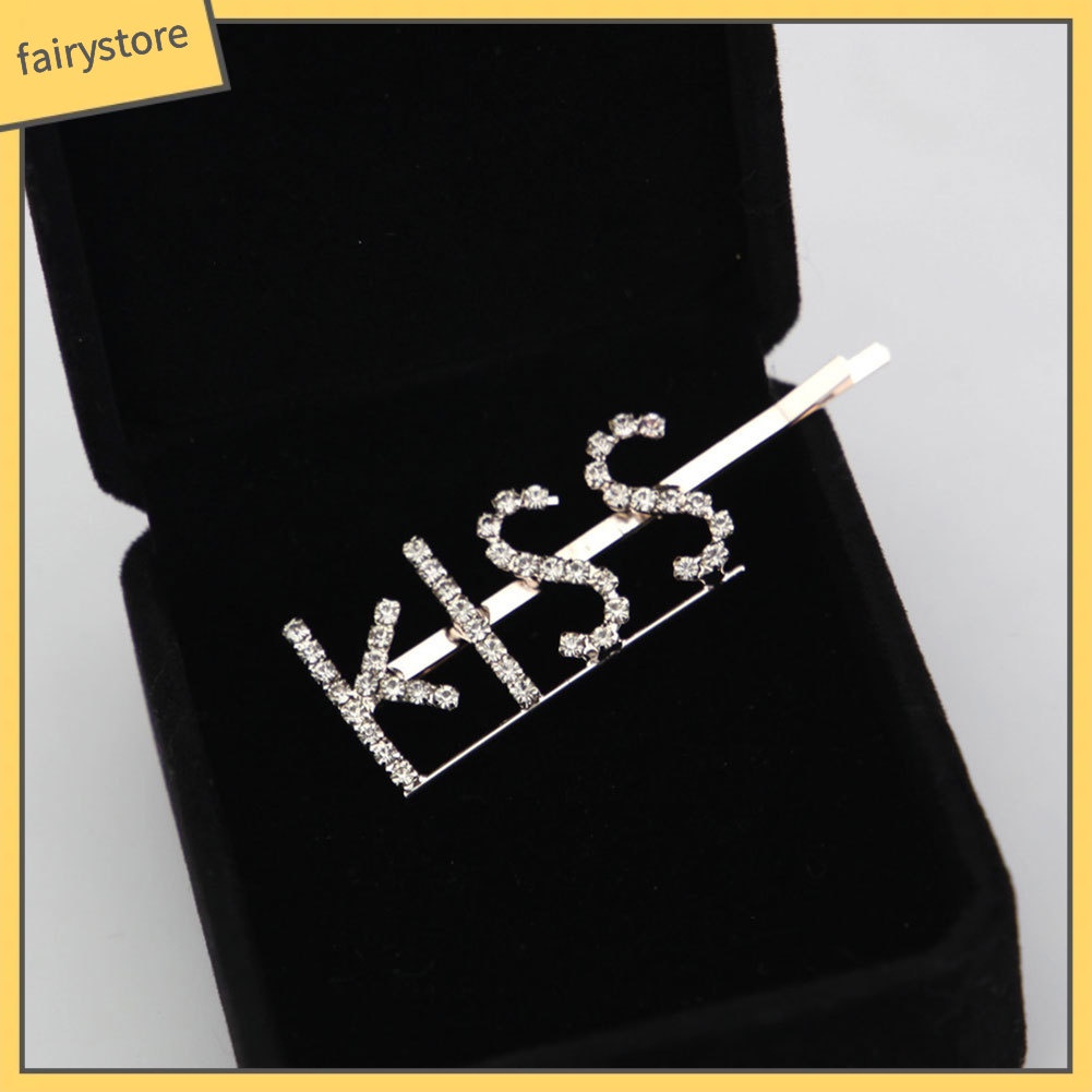 Kẹp Tóc Hợp Kim Đính Đá Hình Chữ Thời Trang Cho Nữ