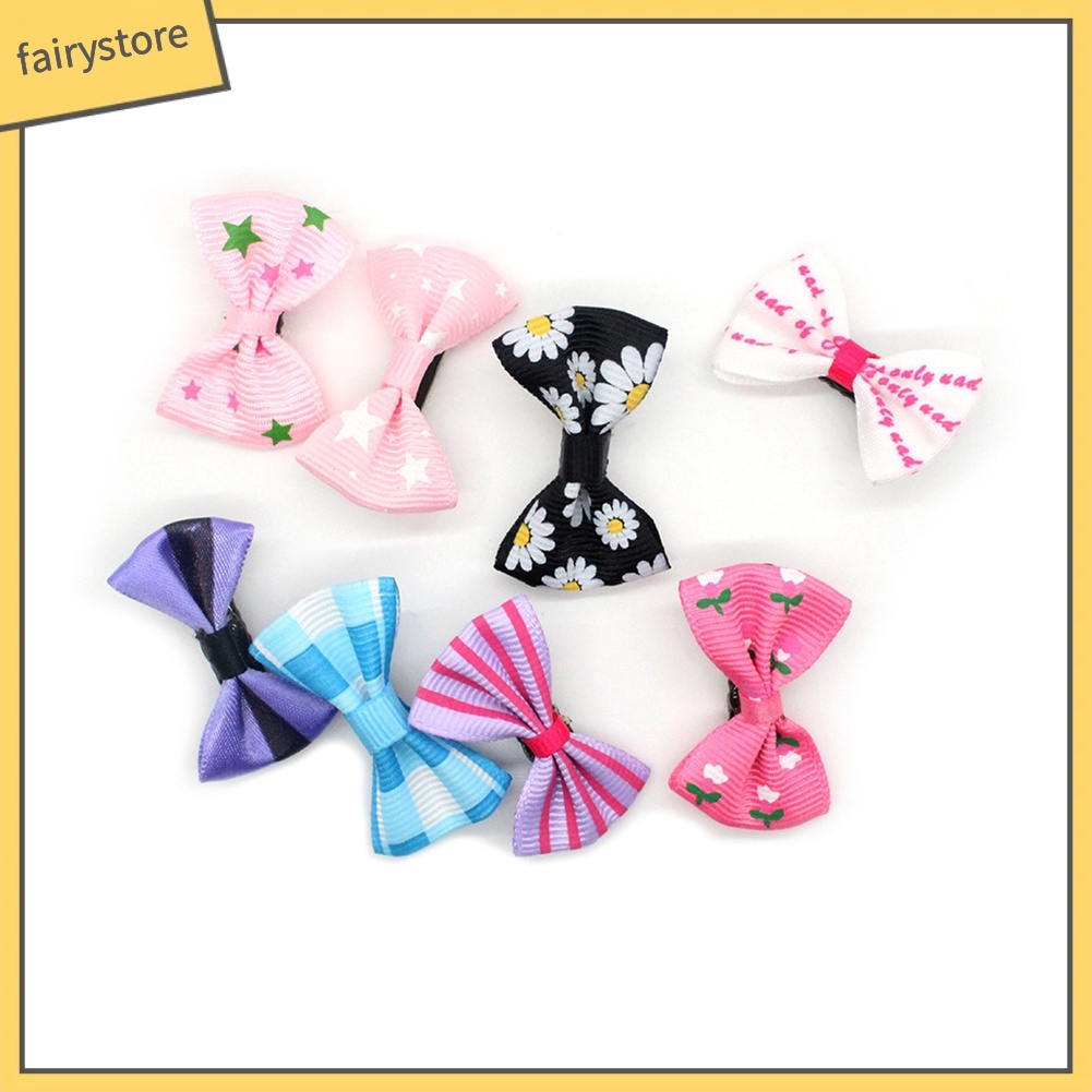 Set 10 Kẹp Tóc Nơ Nhiều Màu Sắc Cho Bé Gái