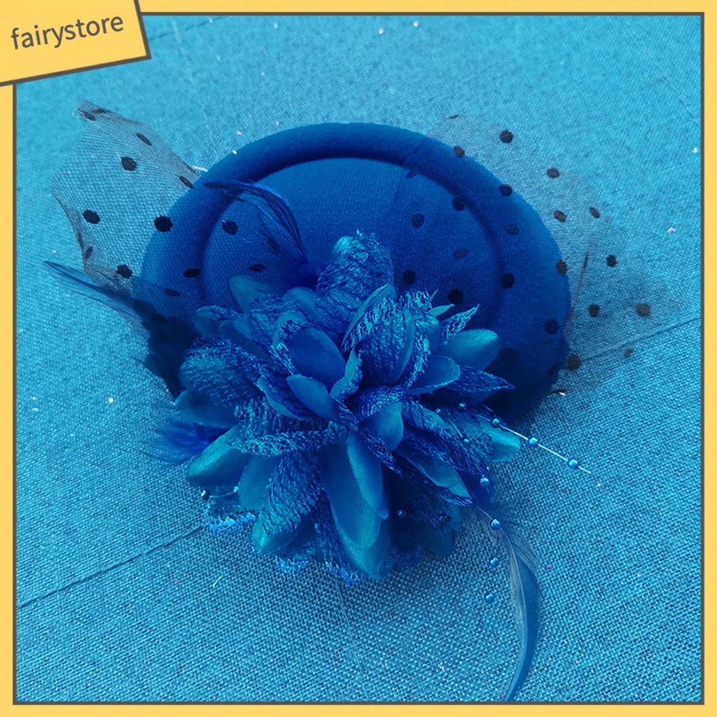 [FRO] Mũ Lưới Đính Hoa Giả Kèm Kẹp Tóc Trang Trí Ngọt Ngào Tinh Tế Chống Rơi