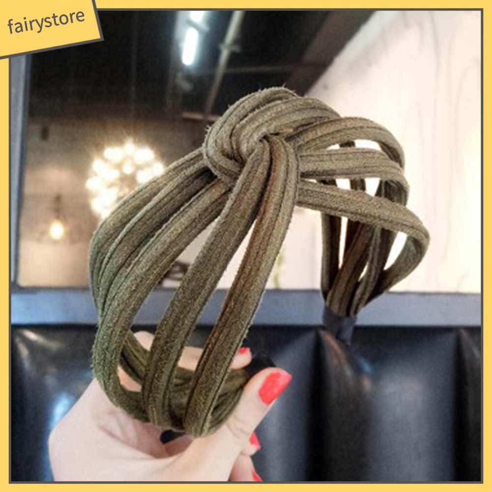 Băng Đô Thắt Nút Nhiều Lớp Màu Trơn Thời Trang Cho Nữ