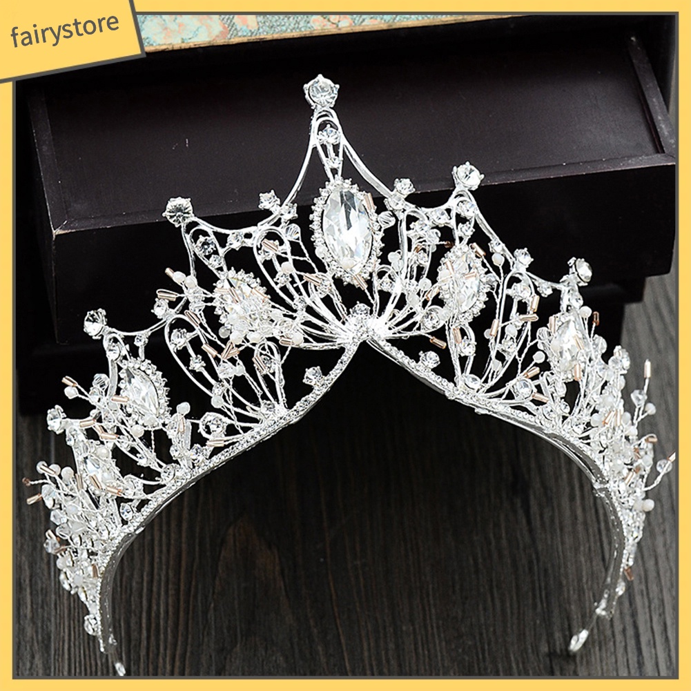 Cài Tóc Hình Vương Miện Đính Đá Lấp Lánh Cho Cô Dâu