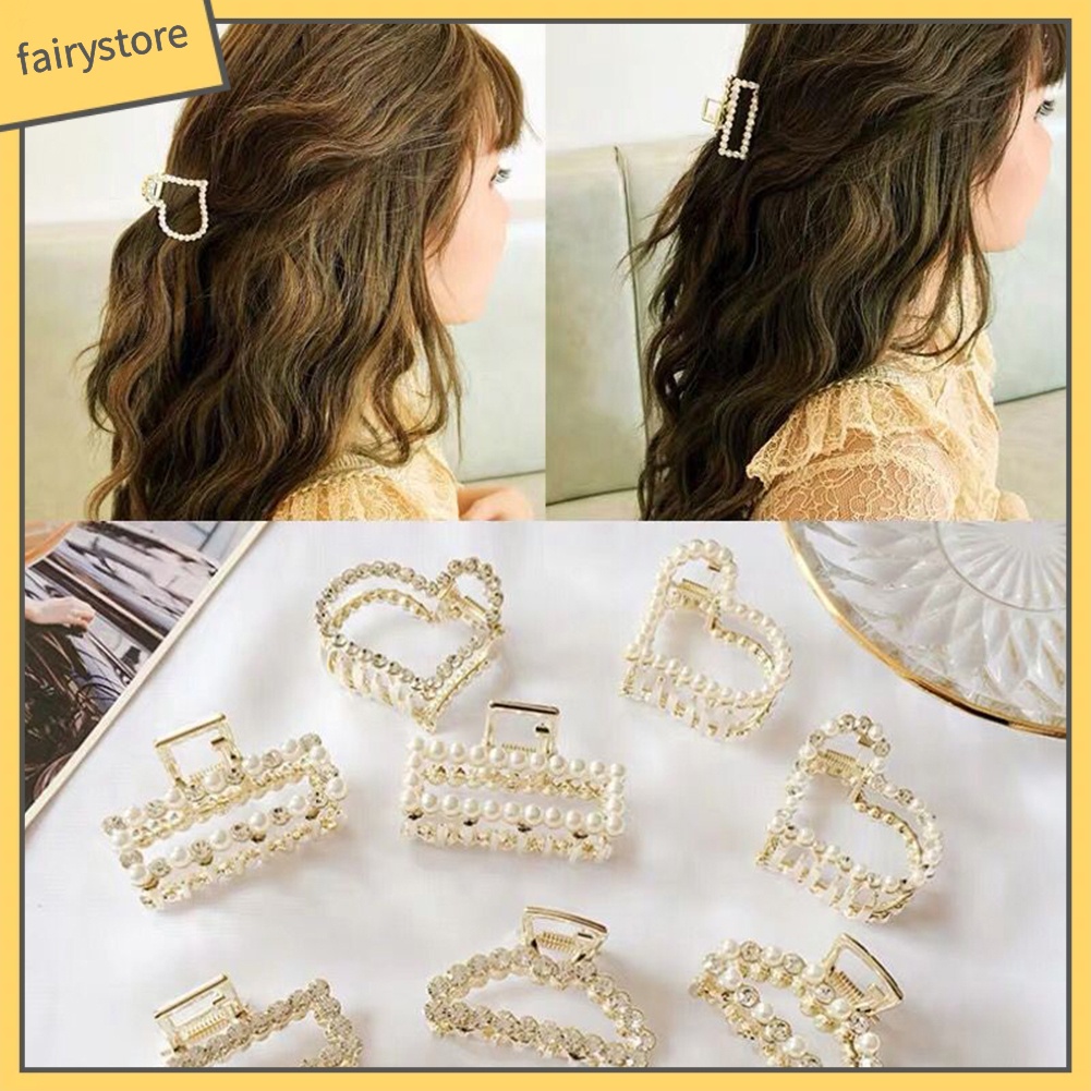 Kẹp Tóc Đuôi Ngựa Đính Ngọc Trai Giả Lấp Lánh Cho Nữ