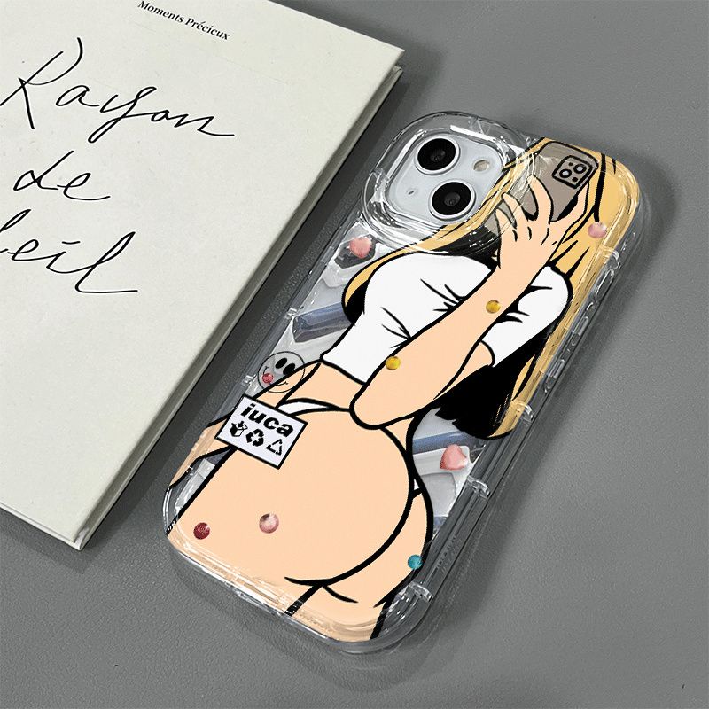 Ốp Điện Thoại Mềm In Hình Cô Gái Hoạt Hình Cho IPhone 14 Promax 13 12 / 11 7 7plus 8 8plus Xs Xr