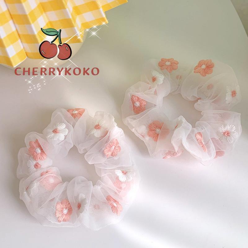 🍒🍒CHERRYKOKO Dây Buộc Tóc Hoa Xinh Xắn Nhiều Màu Sắc Cho Bé Gái