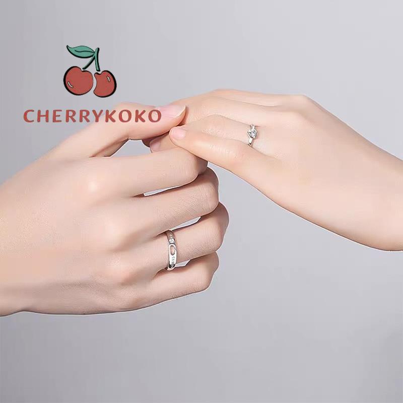 🍒🍒CHERRYKOKO Set 2 Nhẫn Ghép Hình Trái Tim Cho Cặp Đôi
