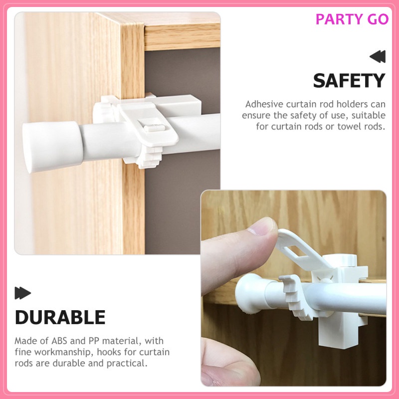 Set 2 Kẹp Treo Rèm Có Thể Điều Chỉnh Không Cần Đóng Đinh Ulran.Vn