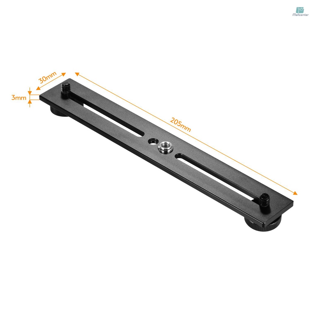 Dual Camera Mount Tripod Bracket Camera Flash Brackets Extension Bar with 1/4 Inch Screw for Camera DSLR LED Light Stand Microphone