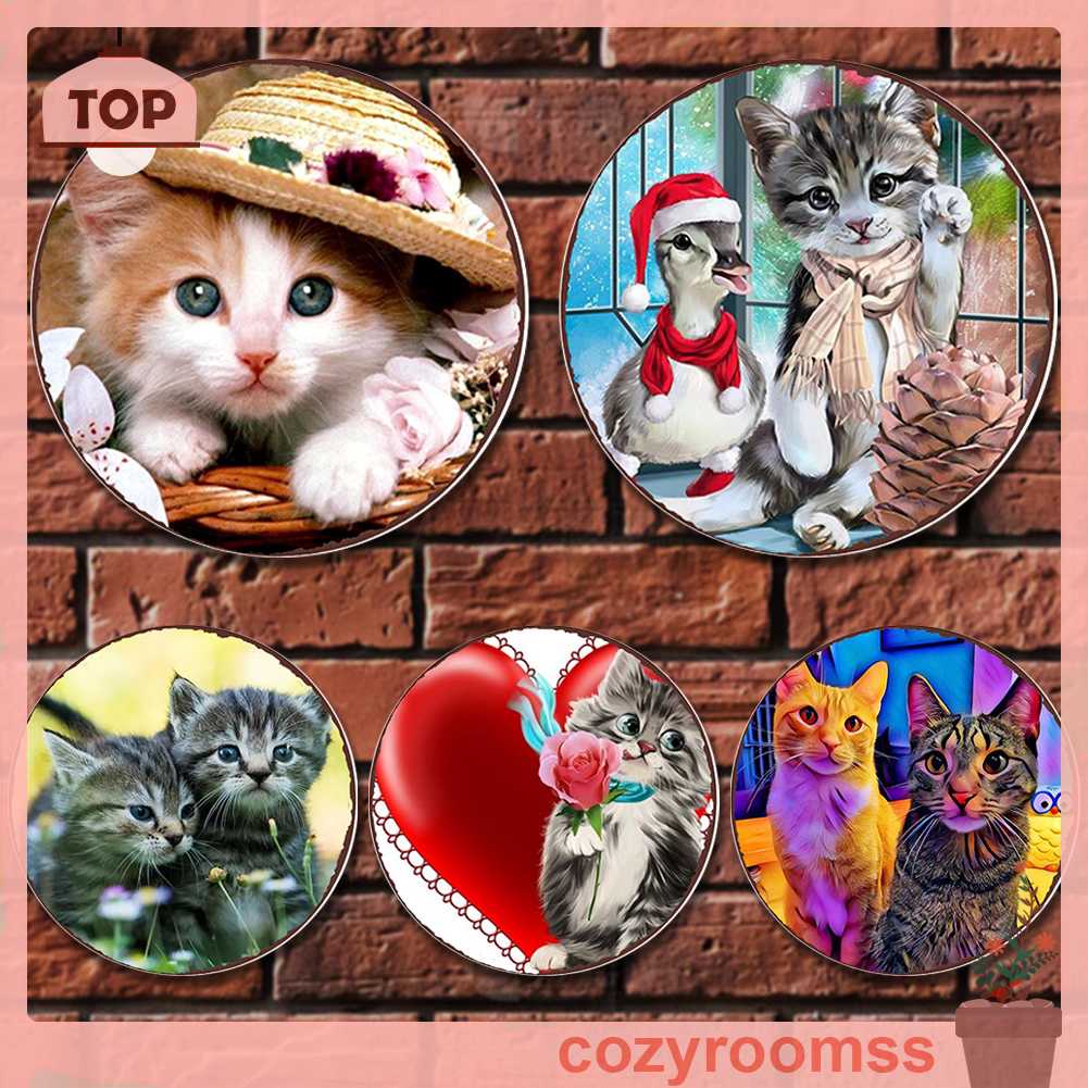 Tranh Kim Loại Treo Tường Hình Chú Mèo Phong Cách Vintage Trang Trí Nhà Cửa / Quán Bar