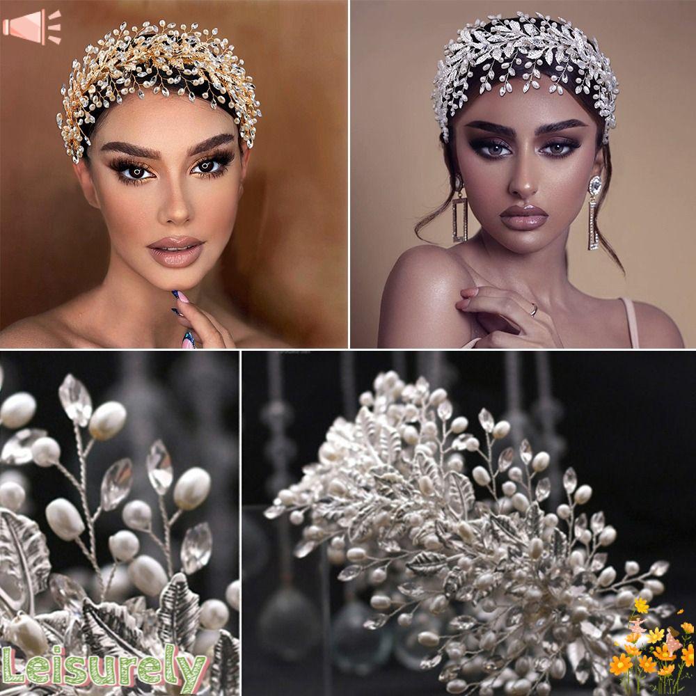 Băng Đô Cài Tóc Hình Lá LEILY LEILY|Trâm Cài Tóc Nhiều Màu Sắc Phong Cách Bohemian Cho Cô Dâu|Vương Miện Cài Tóc