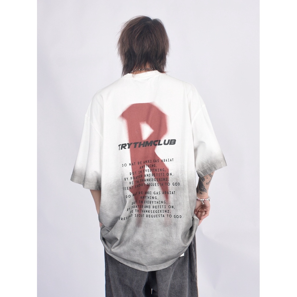Áo Thun Tay Ngắn In Chữ Graffiti Phong Cách Hip Hop Đường Phố Cho Nam