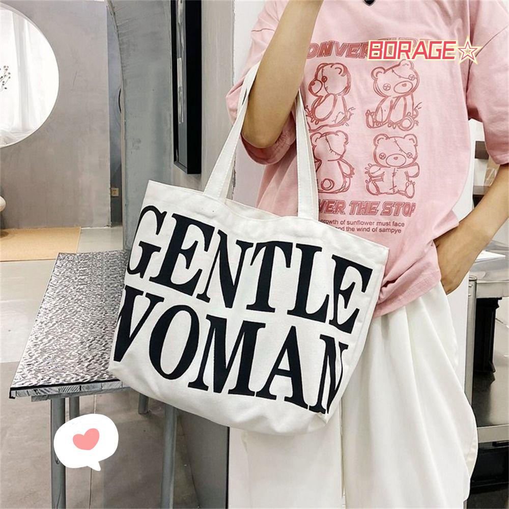 Túi Xách Canvas In Chữ Thời Trang Năng Động