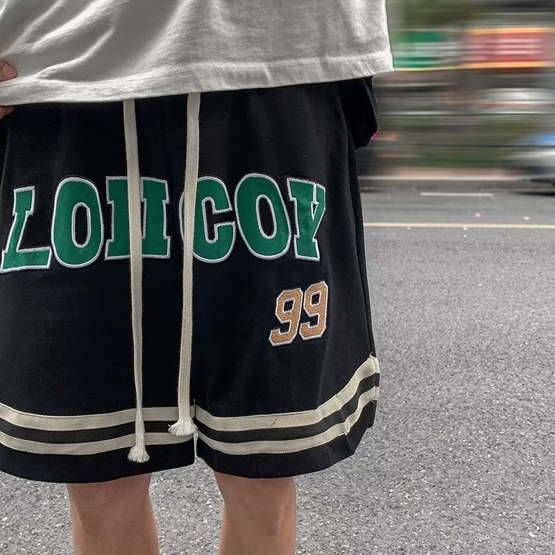 Quần Short Bóng Rổ Thêu Chữ Phong Cách Đường Phố Mỹ Thời Trang Mùa Hè Hàng Mới Dành Cho Nam