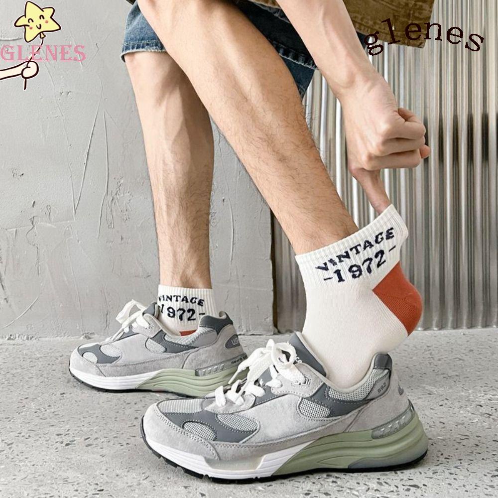 Vớ Trượt Ván Thấm Hút Mồ Hôi Thêu Họa Tiết Đơn Giản Mềm Mại Phong Cách Hàn Quốc