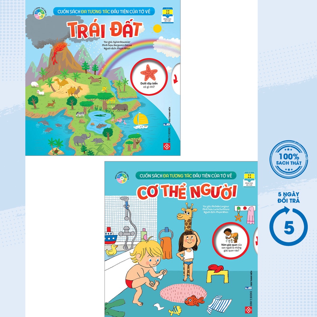 Sách - Combo Cuốn Sách Đa Tương Tác Đầu Tiên Của Tớ Về - Trái Đất + Cơ Thể Người (Dành Cho Độ Tuổi 3-9) - DTI