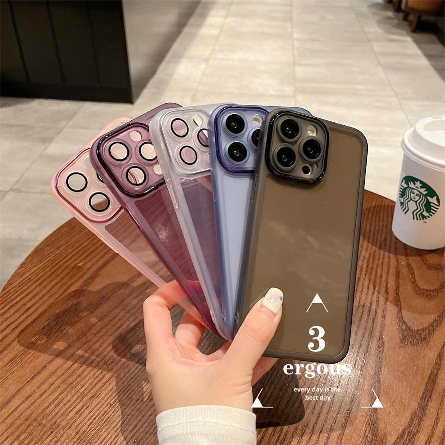 Ốp Điện Thoại TPU Mềm Trong Suốt Đơn Giản Bảo Vệ Ống Kính Cho IPhone 14 13 12 11 Pro Max SE2020 X XR Xs Max 7 8 6 6s Plus