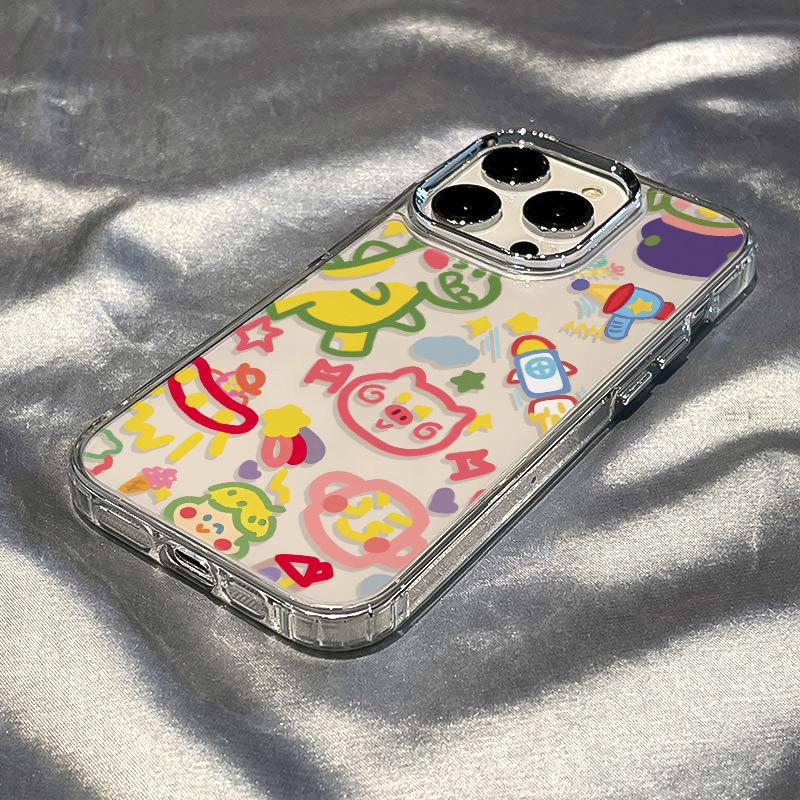 ✅Ốp Điện Thoại Dẻo Họa Tiết Hoạt Hình Phong Cách Graffiti Chống Sốc Cho Iphone12MaxPlus 811 AU8T / 14pro 7 13