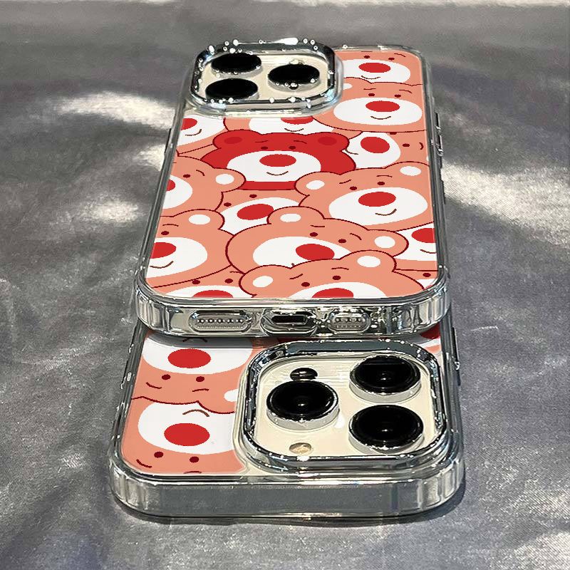 ✅Ốp Điện Thoại Dẻo Họa Tiết Gấu &amp; Dâu Tây Dễ Thương Chống Sốc Cho iPhone12max 8pl 14pro 7 13In 11