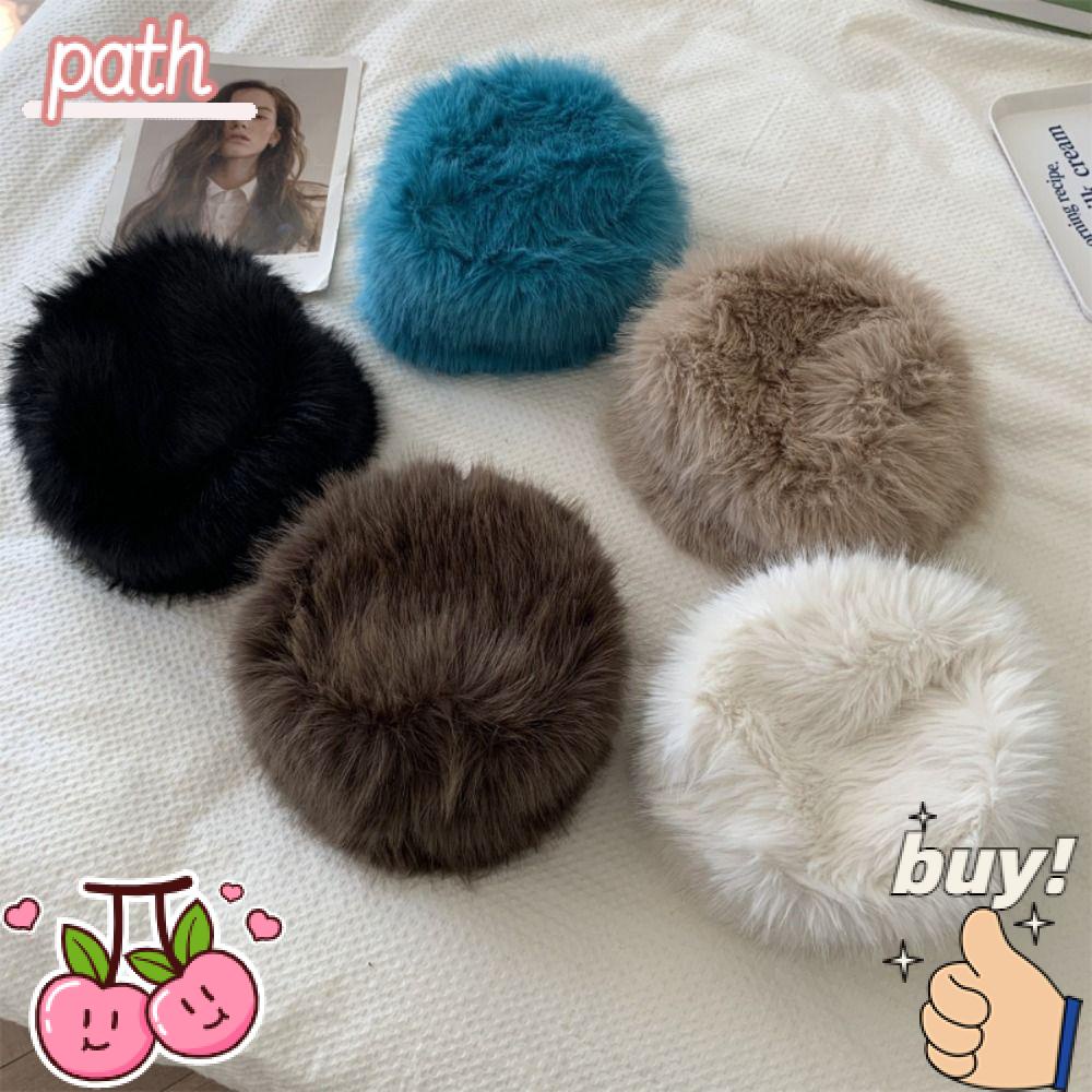 Mũ Câu Cá Giả Lông Chồn Dày Sang Trọng Y2k