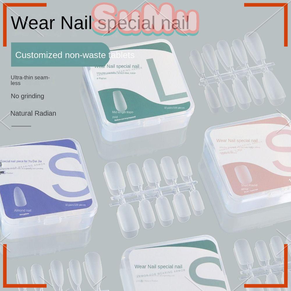 Bộ 100 Móng Tay Giả Trong Suốt Dạng Nhấn Tiện Dụng