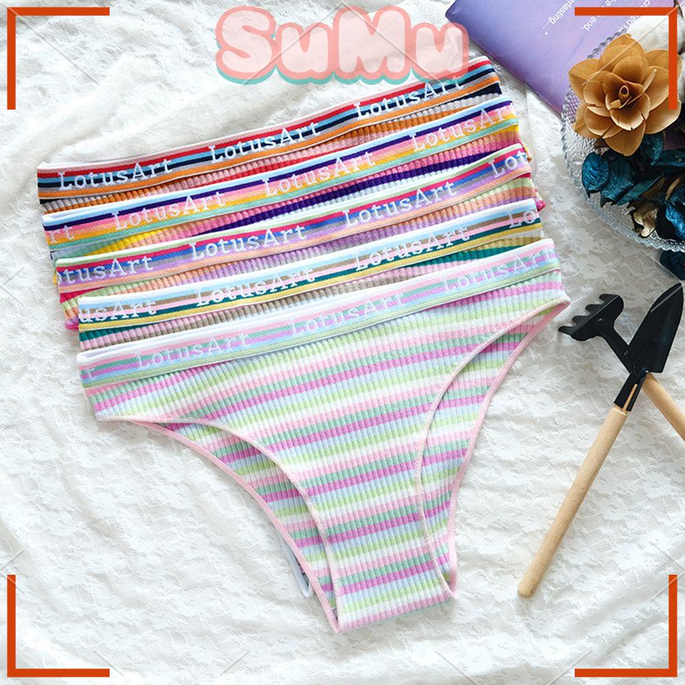 Quần Lót Boxer Lưng Vừa Thoáng Khí Kháng Khuẩn Màu Sắc Đơn Giản Cho Nữ