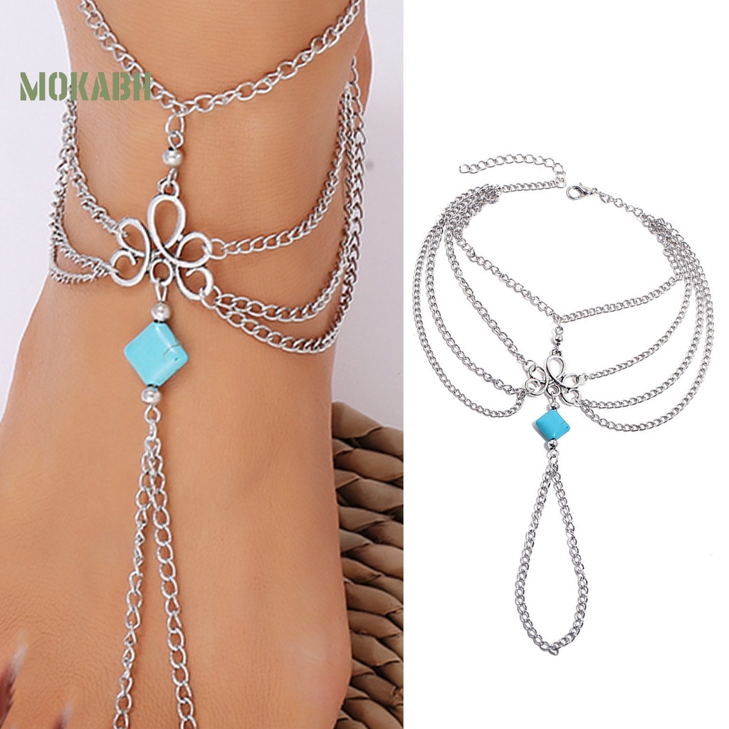 Lắc Chân Nhiều Lớp Bằng Hợp Kim Không Gây Kích Ứng Phong Cách Bohemian Thời Trang Cho Nữ