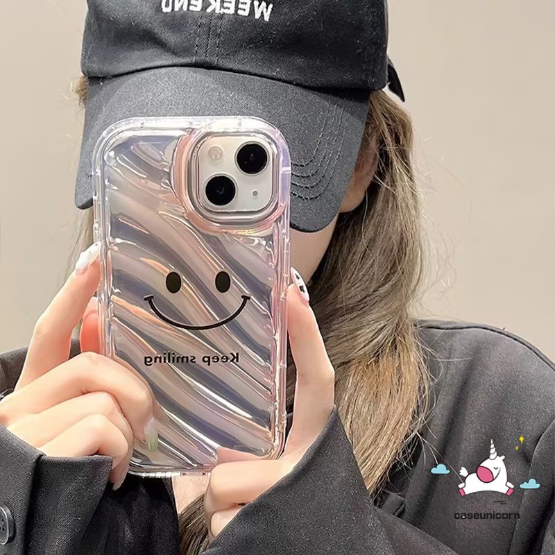 Ốp Điện Thoại Dẻo Màu Laser Hình Mặt Cười 3D Cho IPhone 7Plus XR 7 8 6 6S Plus 11 13 14 12 Pro MAX X XS MAX SE 2020