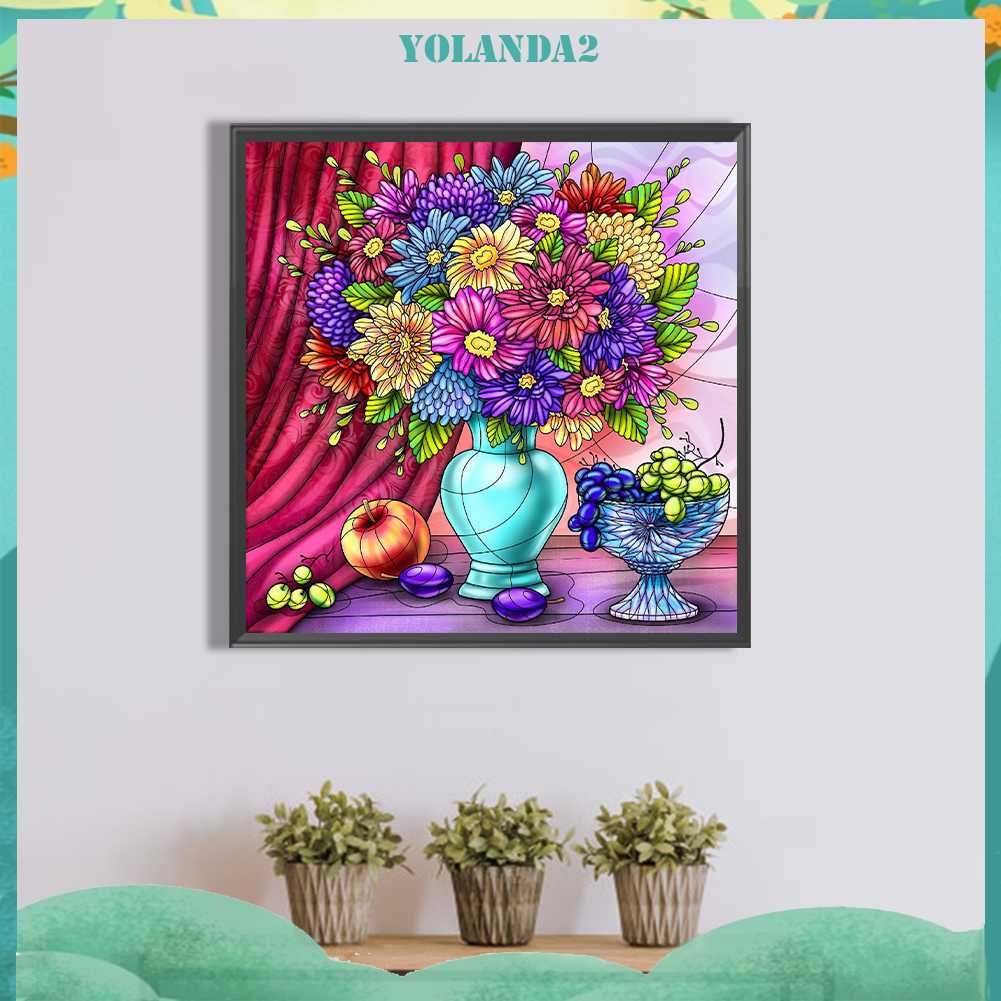 Tranh Đính Đá Kim Cương Toàn Bộ 5D DIY Hình Vẽ Hoa Trang Trí Nhà Cửa