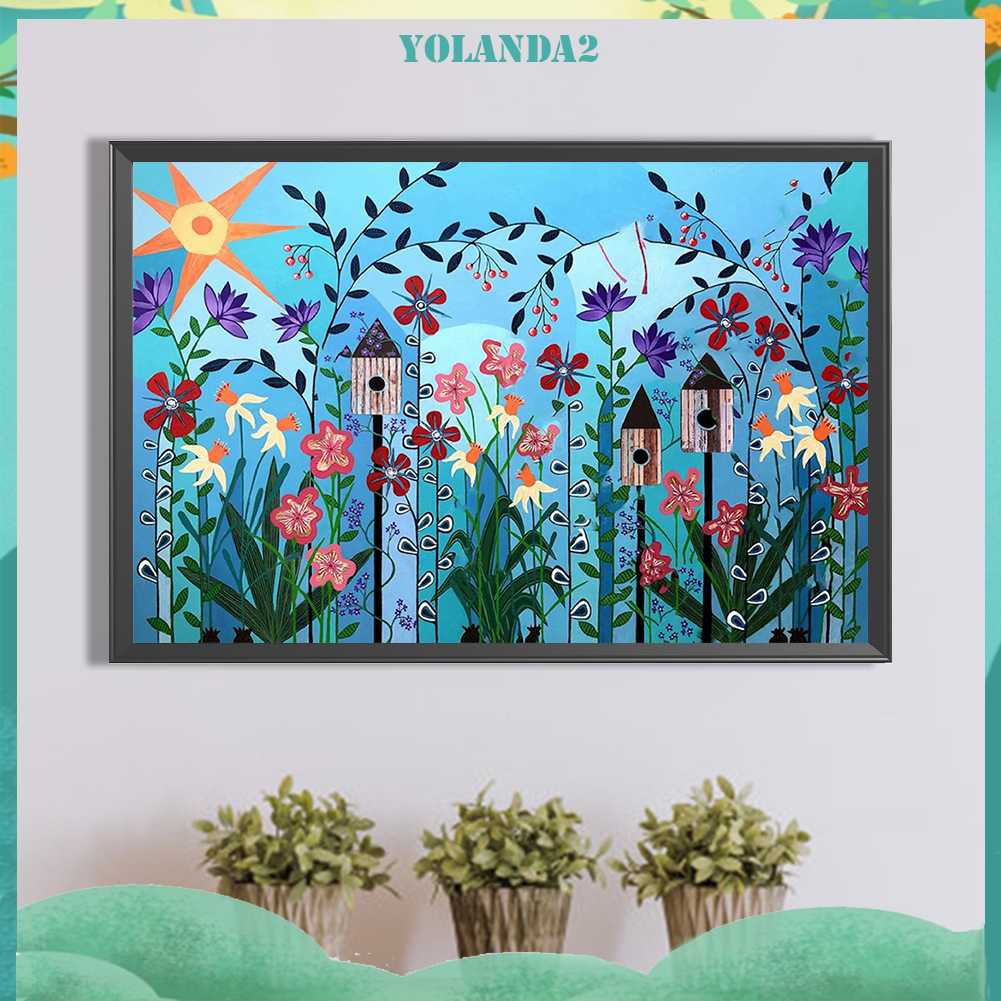 Tranh Đính Đá Kim Cương Toàn Bộ 5D DIY Hình Vẽ Hoa Trang Trí Nhà Cửa