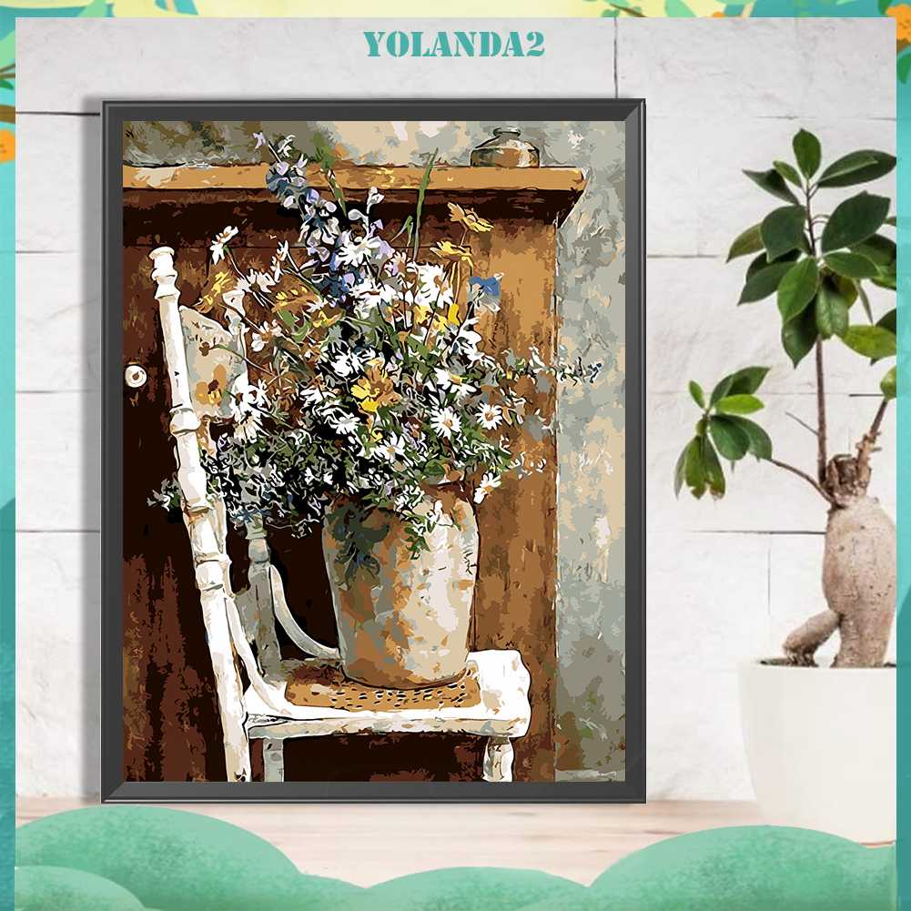 Tranh Đính Đá Kim Cương Toàn Bộ 5D DIY Hình Vẽ Hoa Trang Trí Nhà Cửa