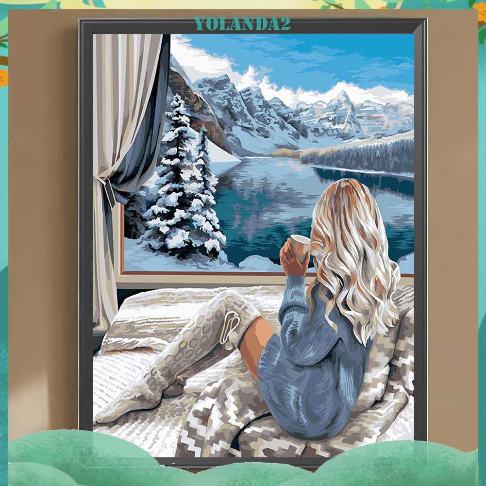 Tranh Đính Đá Kim Cương Toàn Bộ 5D DIY Hình Vẽ Cô Gái Trang Trí Nhà Cửa