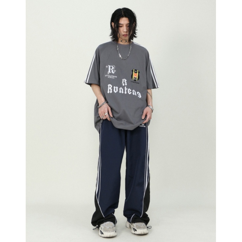 Quần Dài Thể Thao Dáng Rộng Phối Màu Sắc Bắt Mắt Phong Cách Retro