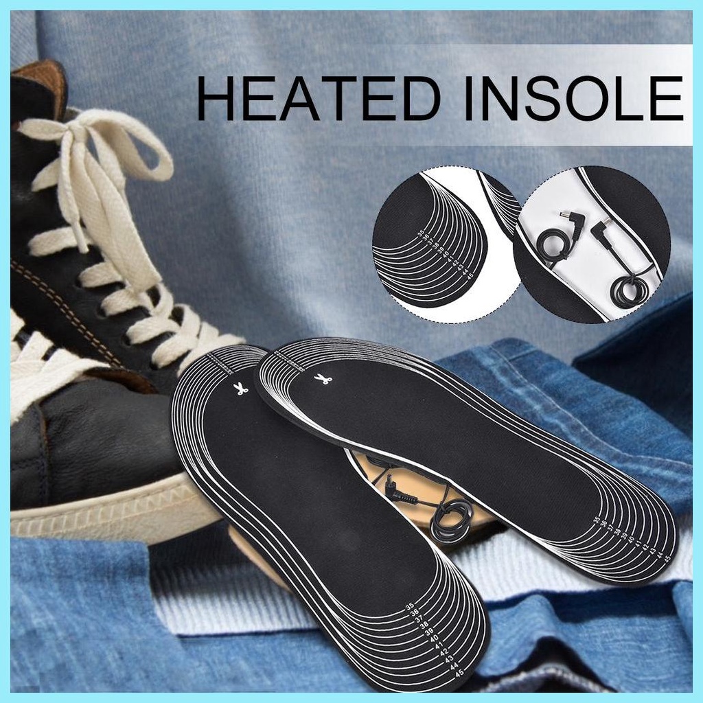 Đế Lót Giày Sưởi Ấm Bằng Điện Có Thể Sạc Lại Bằng Cổng USB Dành Cho Nam Nữ