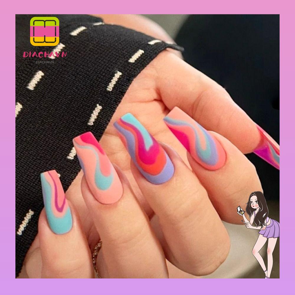Bộ 24 Móng Tay Giả Che Phủ Toàn Diện Phong Cách Pháp