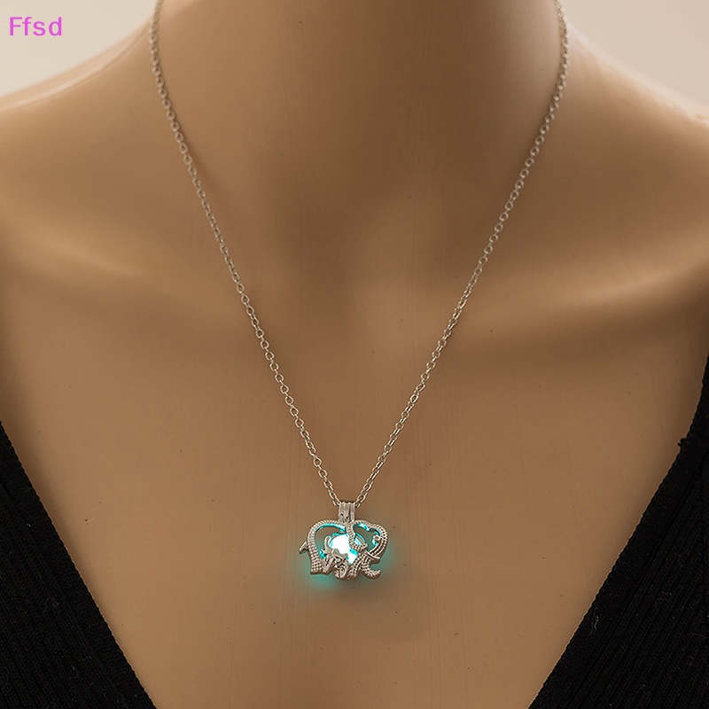 {Ffsd} Vòng cổ Dạ Quang Mặt Dây Hình Voi Khoét Rỗng Phát Sáng Dễ Thương Làm Quà Halloween Cho Nam Và Nữ