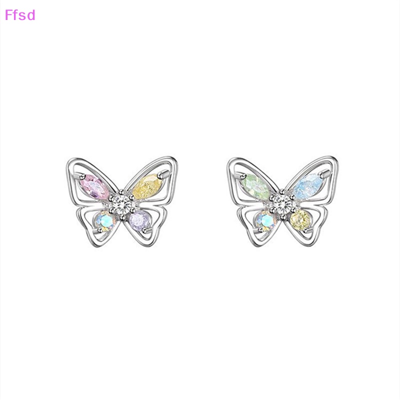 {Ffsd} Khuyên Tai Hình Bướm Pha Lê Zircon Cắt Ra Trang Sức Dự Tiệc Cưới Sản Phẩm Mới Bán Chạy Cho Nữ