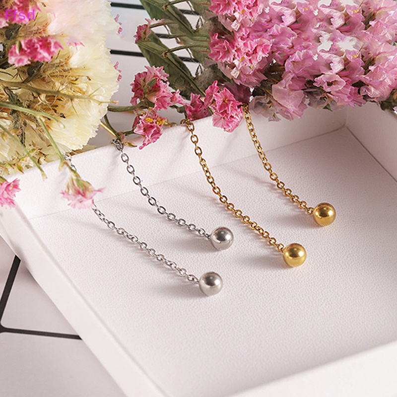 {Ffsd} 1 Đôi Bông Tai Dây Tua Rua Bằng Thép Titan Đơn Giản Làm Quà Tặng Tiệc Cưới Cho Nữ