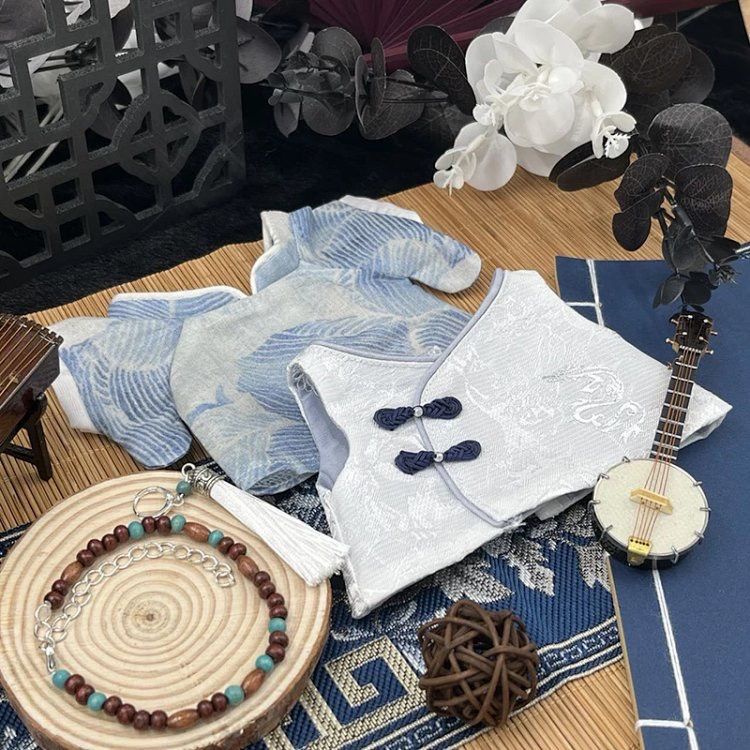 Bộ Quần Áo Hán Phục Bằng Vải Cotton 20cm Phong Cách Trung Hoa Dành Cho Búp Bê Em Bé Không Đóng Băng Hàng Có Sẵn Miễn Phí Vận Chuyển