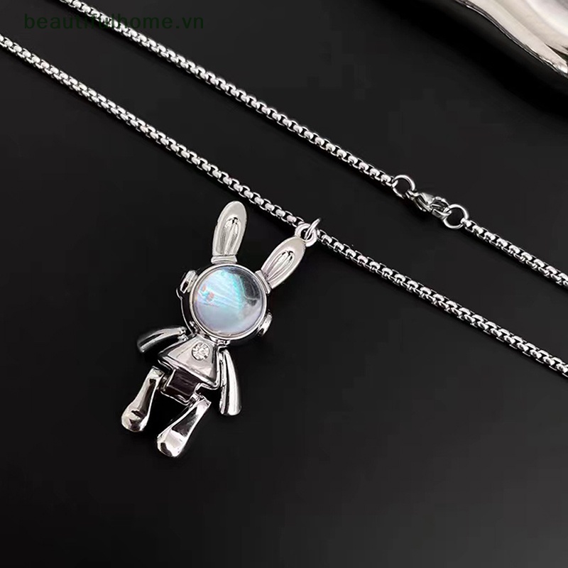 [beautifulhome] Vòng cổ Mặt Hình Thỏ Phi Hành Gia Phong Cách Hip Hop Cổ Điển Cá Tính Dành Cho Nam Và Nữ [beauty]