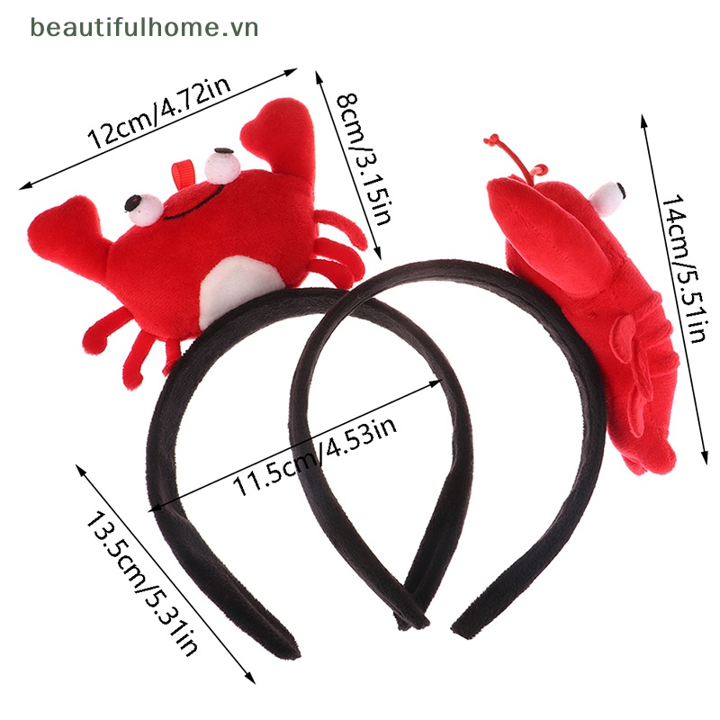 [beautifulhome] Băng Đô Cài Tóc Hình Cua Biển Nhồi Bông Sáng Tạo Dễ Thương [Đẹp]