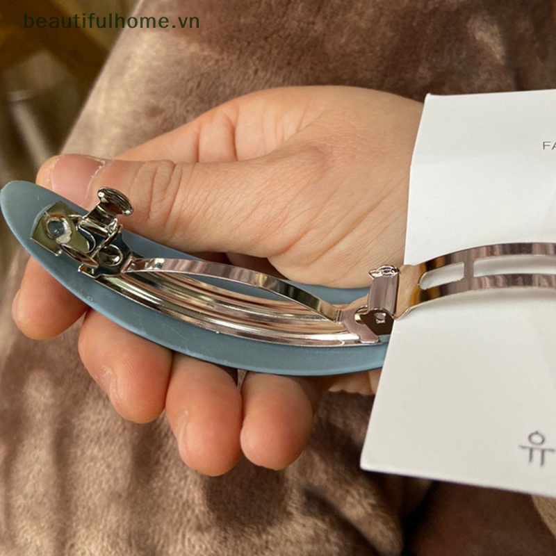 Kẹp Tóc Hình Học Màu Lì Thanh Lịch Cho Nữ